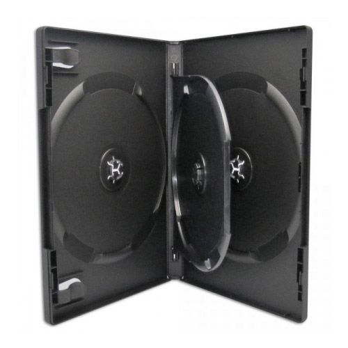 3er DVD Box, schwarz mit Klapptray, VPE 25 Stk.
