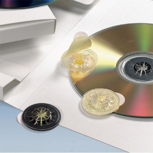 CD-Klemmstern schwarz, selbstklebend, VPE 100 Stk.